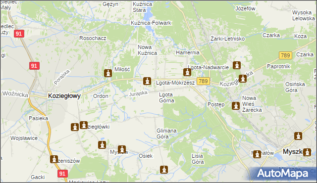 mapa Lgota Górna, Lgota Górna na mapie Targeo