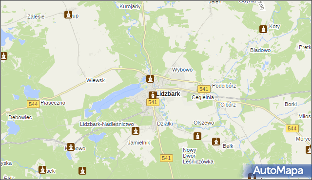 mapa Lidzbark, Lidzbark na mapie Targeo