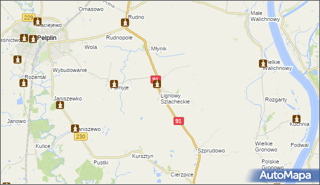 mapa Lignowy Szlacheckie, Lignowy Szlacheckie na mapie Targeo