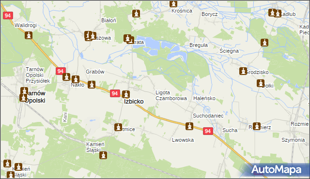 mapa Ligota Czamborowa, Ligota Czamborowa na mapie Targeo