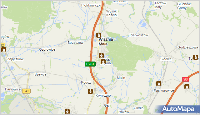 mapa Ligota Piękna, Ligota Piękna na mapie Targeo