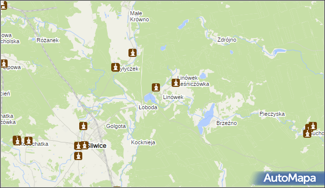 mapa Linówek gmina Śliwice, Linówek gmina Śliwice na mapie Targeo