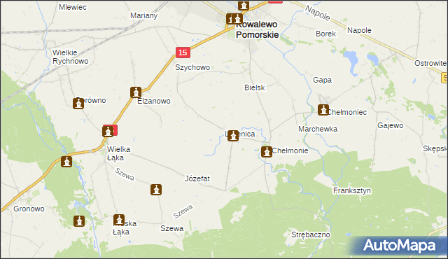 mapa Lipienica gmina Kowalewo Pomorskie, Lipienica gmina Kowalewo Pomorskie na mapie Targeo