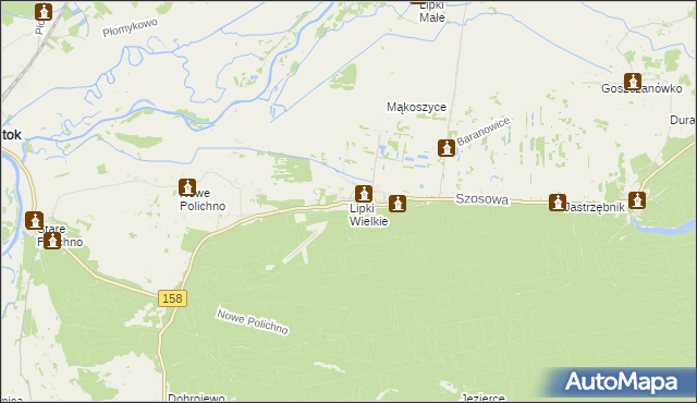 mapa Lipki Wielkie, Lipki Wielkie na mapie Targeo