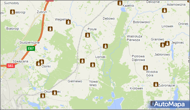 mapa Lipniak gmina Suwałki, Lipniak gmina Suwałki na mapie Targeo