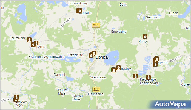 mapa Lipnica powiat bytowski, Lipnica powiat bytowski na mapie Targeo