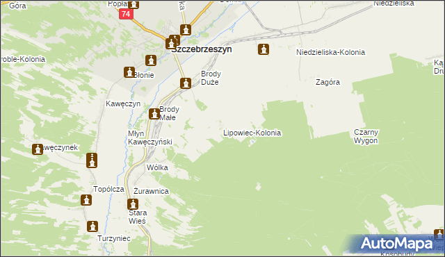 mapa Lipowiec-Kolonia, Lipowiec-Kolonia na mapie Targeo