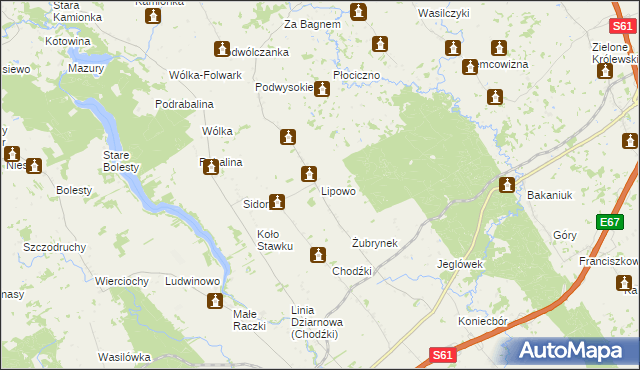 mapa Lipowo gmina Raczki, Lipowo gmina Raczki na mapie Targeo