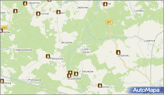 mapa Lipsk Żarski, Lipsk Żarski na mapie Targeo