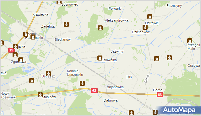 mapa Lisiowólka, Lisiowólka na mapie Targeo