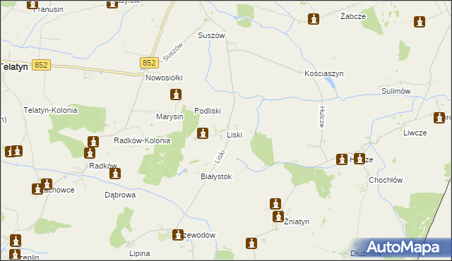 mapa Liski gmina Dołhobyczów, Liski gmina Dołhobyczów na mapie Targeo