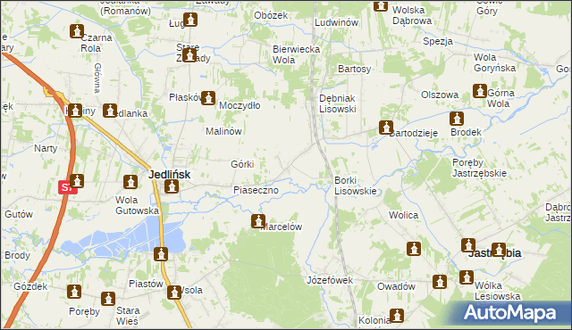 mapa Lisów gmina Jedlińsk, Lisów gmina Jedlińsk na mapie Targeo