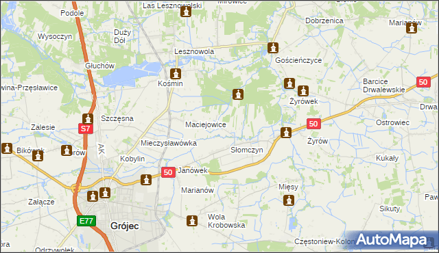 mapa Lisówek gmina Grójec, Lisówek gmina Grójec na mapie Targeo