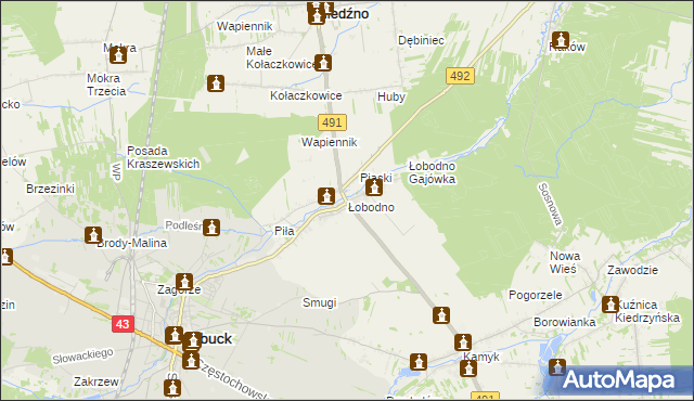 mapa Łobodno, Łobodno na mapie Targeo