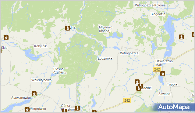 mapa Łobżonka, Łobżonka na mapie Targeo