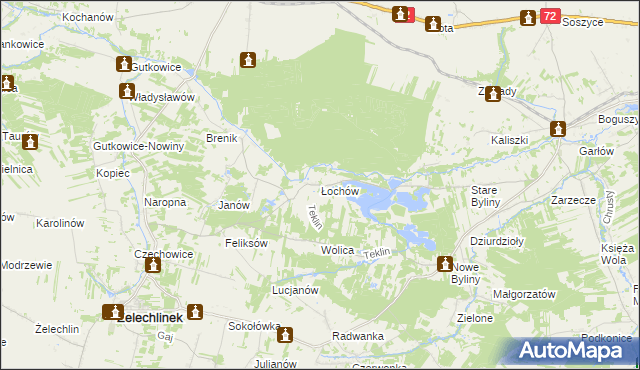 mapa Łochów gmina Żelechlinek, Łochów gmina Żelechlinek na mapie Targeo