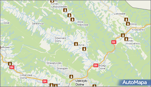 mapa Łodyna, Łodyna na mapie Targeo