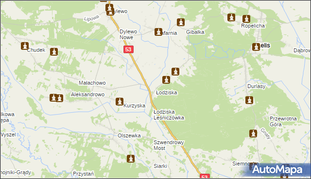 mapa Łodziska, Łodziska na mapie Targeo