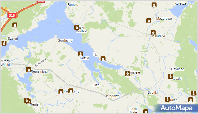 mapa Łoje gmina Kalinowo, Łoje gmina Kalinowo na mapie Targeo