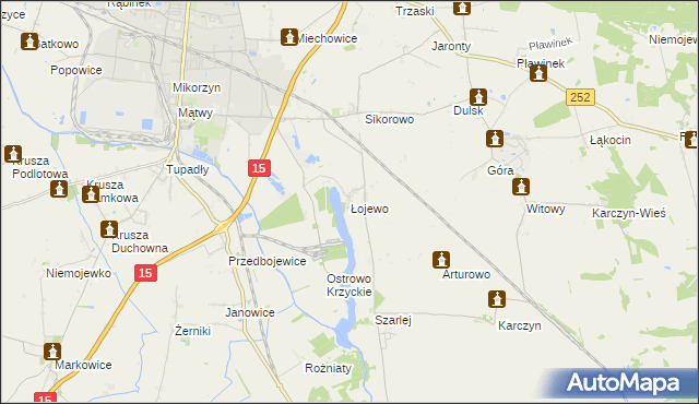 mapa Łojewo gmina Inowrocław, Łojewo gmina Inowrocław na mapie Targeo