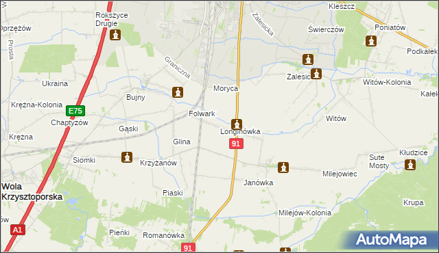 mapa Longinówka, Longinówka na mapie Targeo