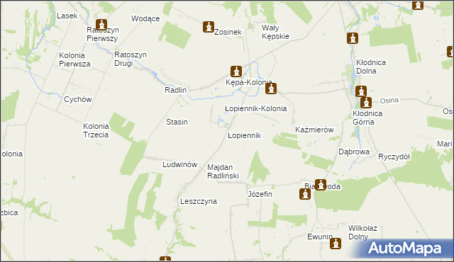 mapa Łopiennik, Łopiennik na mapie Targeo