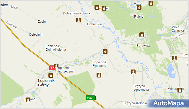 mapa Łopiennik Dolny, Łopiennik Dolny na mapie Targeo