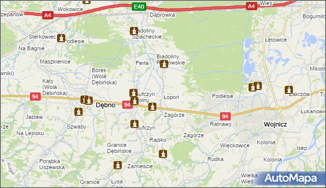 mapa Łopoń, Łopoń na mapie Targeo