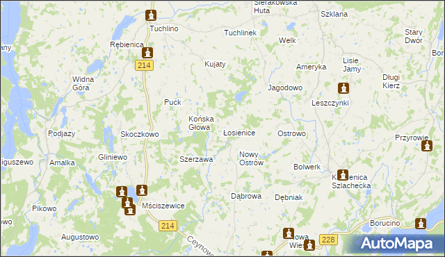 mapa Łosienice, Łosienice na mapie Targeo