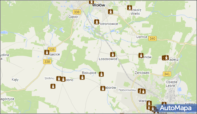 mapa Łososiowice, Łososiowice na mapie Targeo