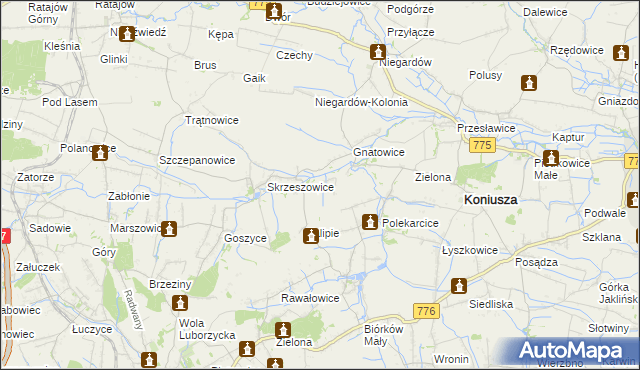 mapa Łososkowice, Łososkowice na mapie Targeo