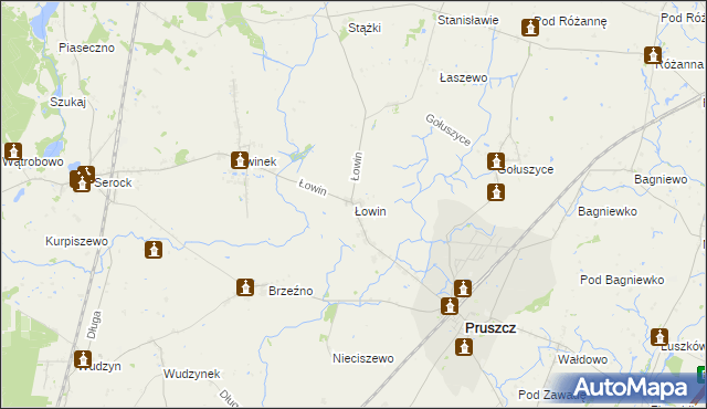 mapa Łowin, Łowin na mapie Targeo