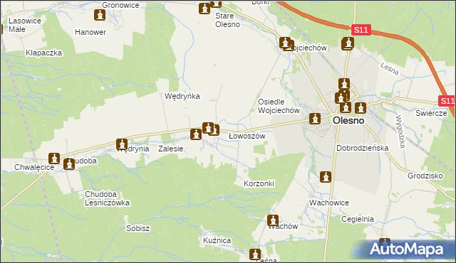 mapa Łowoszów, Łowoszów na mapie Targeo