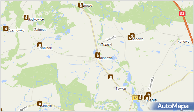 mapa Lubanowo, Lubanowo na mapie Targeo