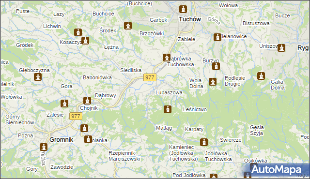 mapa Lubaszowa, Lubaszowa na mapie Targeo