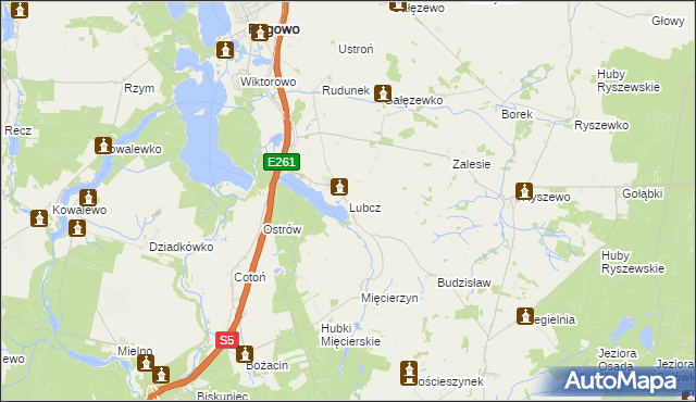 mapa Lubcz gmina Rogowo, Lubcz gmina Rogowo na mapie Targeo