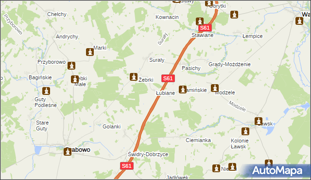 mapa Łubiane, Łubiane na mapie Targeo