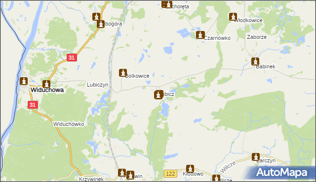mapa Lubicz gmina Widuchowa, Lubicz gmina Widuchowa na mapie Targeo