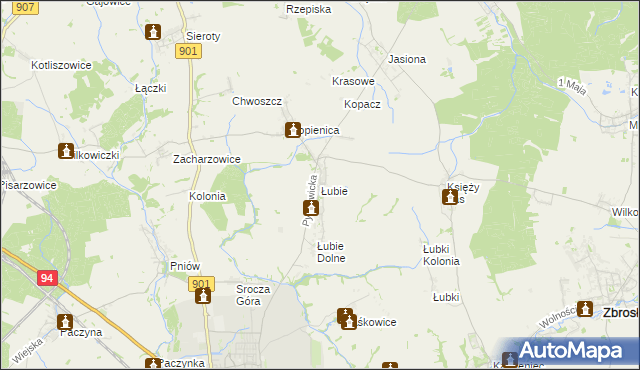 mapa Łubie, Łubie na mapie Targeo