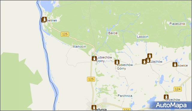 mapa Lubiechów Dolny, Lubiechów Dolny na mapie Targeo