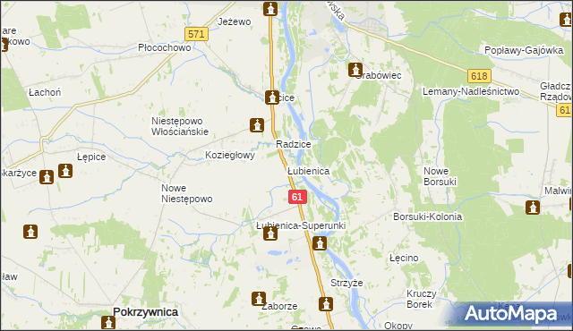 mapa Łubienica, Łubienica na mapie Targeo