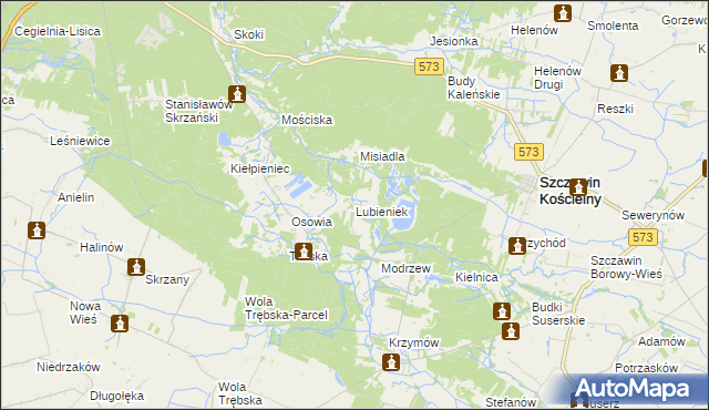 mapa Lubieniek, Lubieniek na mapie Targeo