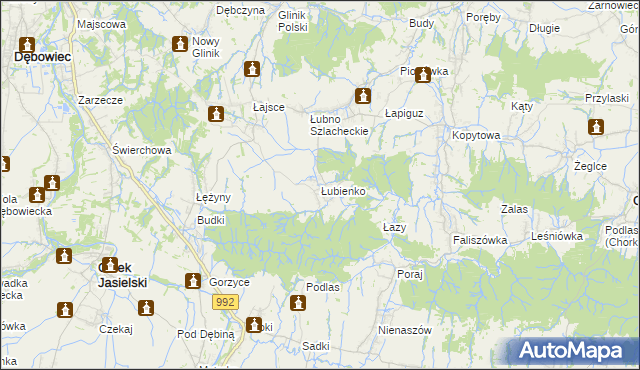 mapa Łubienko, Łubienko na mapie Targeo