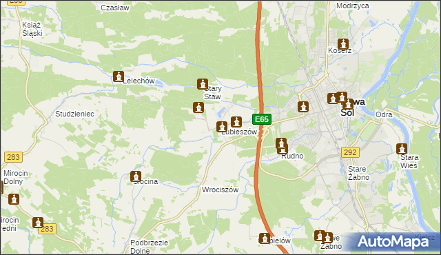 mapa Lubieszów gmina Nowa Sól, Lubieszów gmina Nowa Sól na mapie Targeo