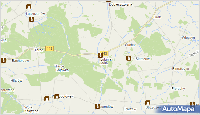 mapa Lubinia Mała, Lubinia Mała na mapie Targeo