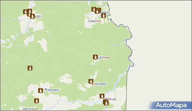 mapa Lubinowo gmina Płaska, Lubinowo gmina Płaska na mapie Targeo