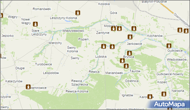 mapa Lubiska, Lubiska na mapie Targeo