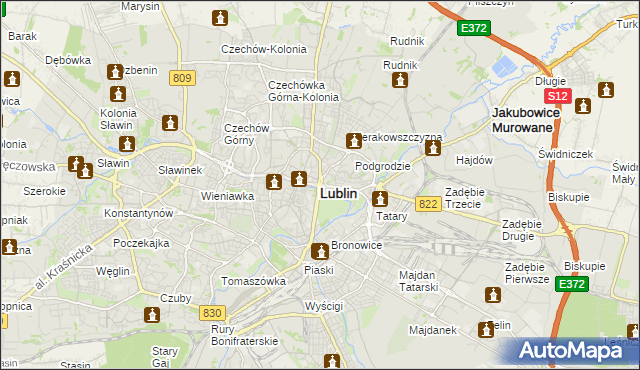mapa Lublina, Lublin na mapie Targeo
