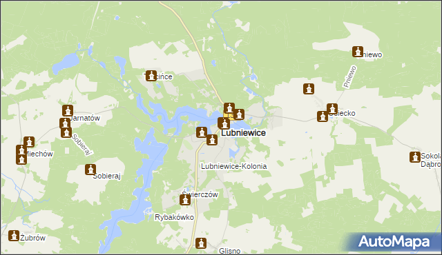 mapa Lubniewice, Lubniewice na mapie Targeo