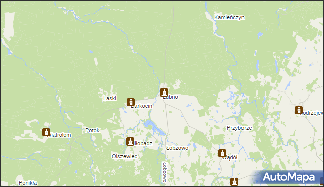 mapa Łubno gmina Kołczygłowy, Łubno gmina Kołczygłowy na mapie Targeo